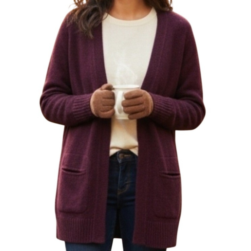 Madewell Womens Button‎ Up Cardigan Sweater 100% Merino Wool Old Money Maroon S